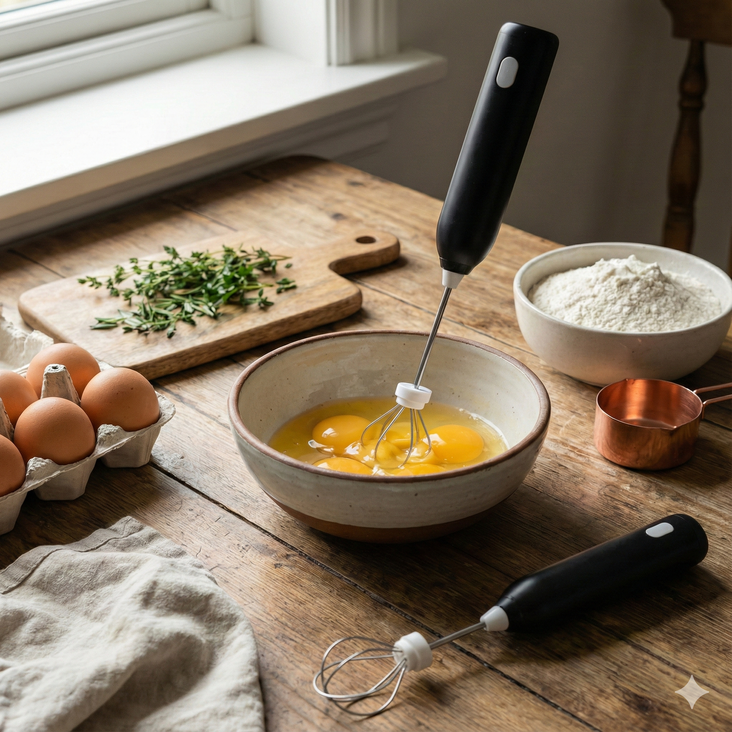 Mousseur à Lait Électrique & Batteur Sans Fil USB (3 Vitesses)
